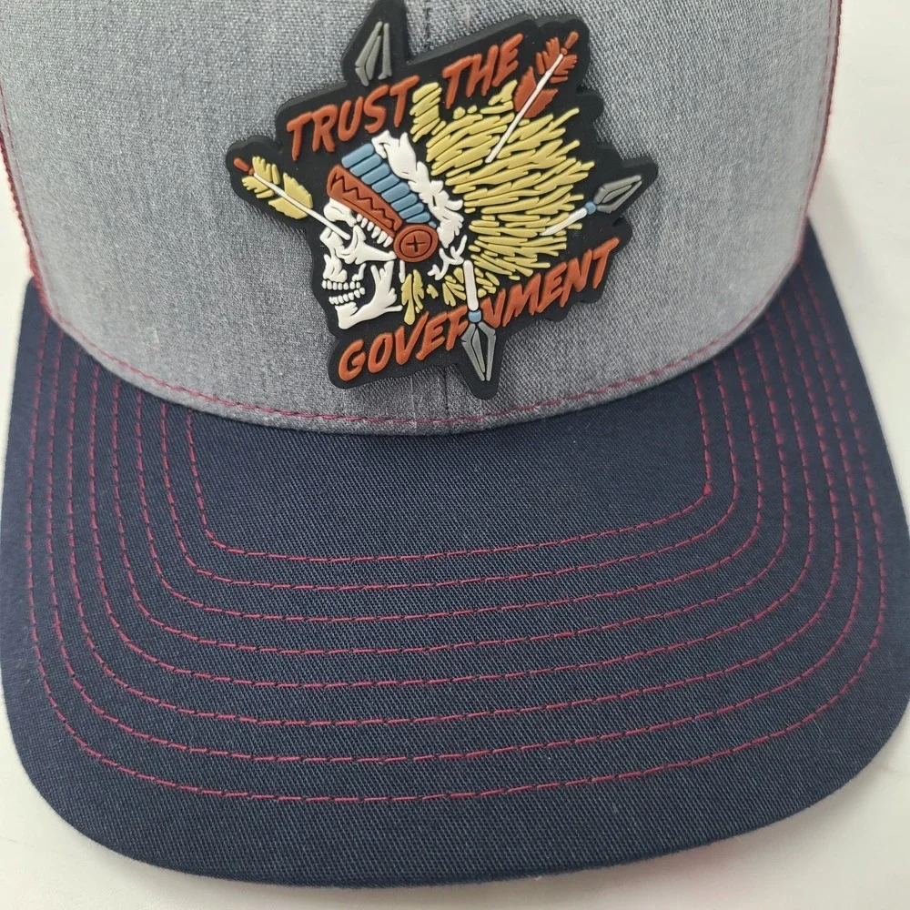 Shield Republic Hat Trust The Government Snapback Trucker Mesh Gray Blue Red Men